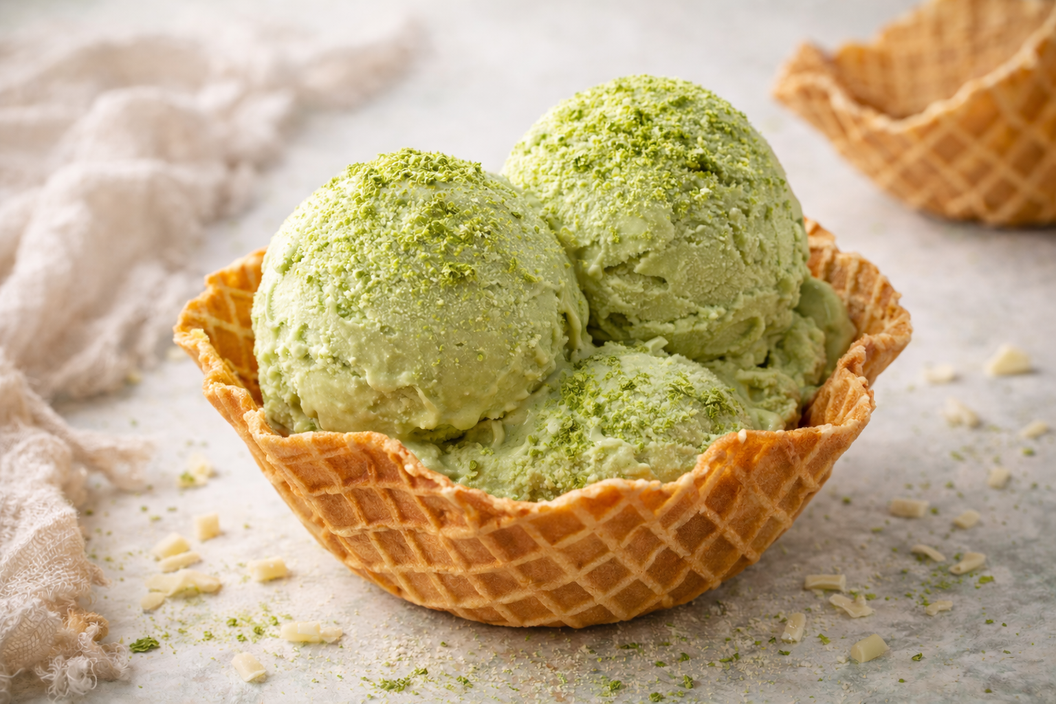 MATCHA CREAM CONE - Inspired by Theodoros Kalotinis Matcha Ice Cream - A dreamy scoop of matcha magic that's equal parts cool and cozy. Fresh, whisked green tea meets a zesty lime kiss, then swirls into creamy vanilla, powdered sugar, and that crispy waffle cone crunch.  Available in Perfume Oil, Body Spray, Body Oil & Lotion