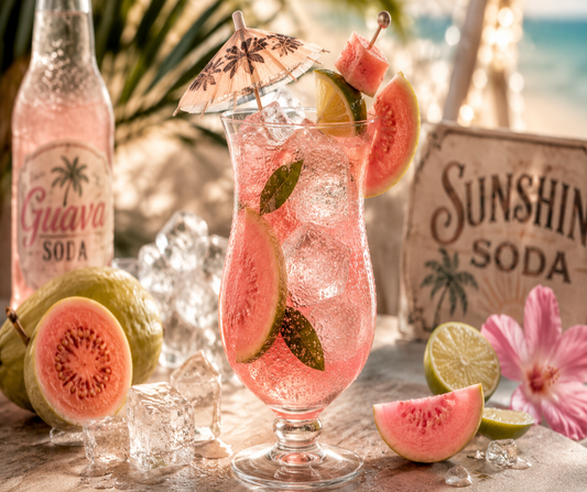 Sunshine Soda - Inspired by Nette GUAVA SODA - A bright tropical blend of pink guava, sparkling citrus, fizzy sweetness, and creamy sunshine. Available in Perfume Oil, Body Spray, Body Oil & Lotion