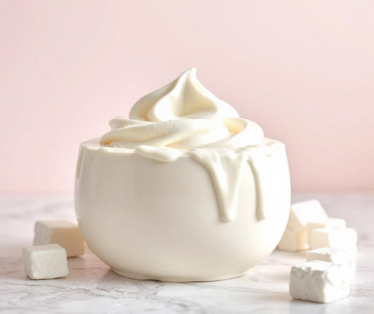 MARSHMALLOW CREAM - Unleash the delectable deliciousness of that insanely adhesive, outrageously gooey marshmallow cream scent! It's like soaring on a cloud made of marshmallows!  Available in Perfume Oil, Body Spray, Body Oil & Lotion