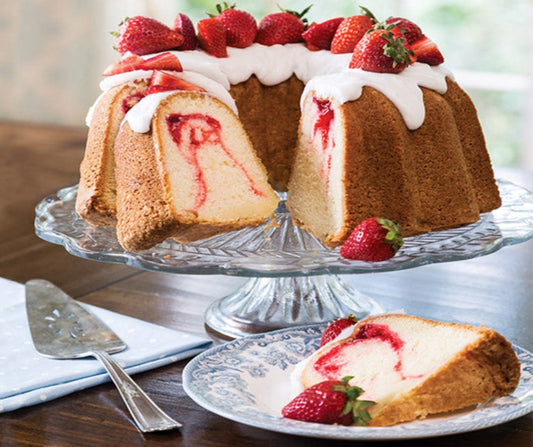 STRAWBERRY POUND CAKE - A delightful blend of ripe strawberries, buttery shortcake, and whipped cream!  Available in Perfume Oil, Body Spray, Body Oil & Lotion